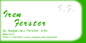 iren ferster business card