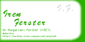 iren ferster business card